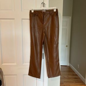 Brown leather pants